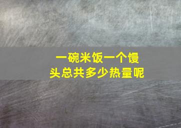 一碗米饭一个馒头总共多少热量呢