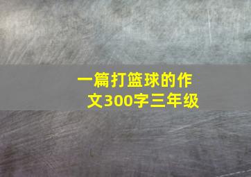 一篇打篮球的作文300字三年级