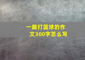 一篇打篮球的作文300字怎么写