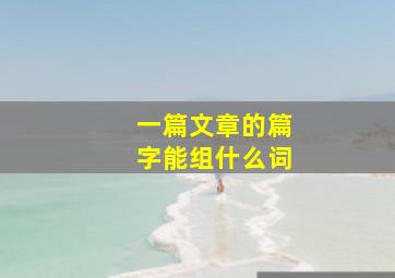 一篇文章的篇字能组什么词