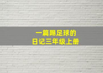 一篇踢足球的日记三年级上册