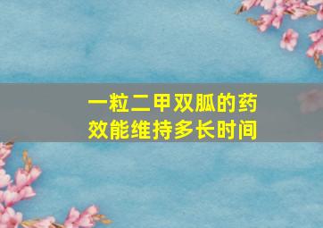 一粒二甲双胍的药效能维持多长时间