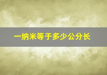 一纳米等于多少公分长