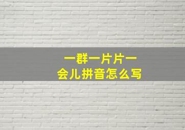 一群一片片一会儿拼音怎么写