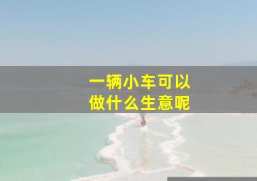 一辆小车可以做什么生意呢