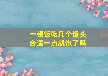 一顿饭吃几个馒头合适一点就饱了吗