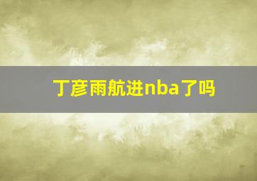 丁彦雨航进nba了吗