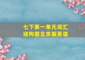 七下第一单元词汇结构图北京版英语