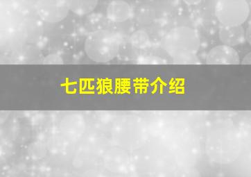 七匹狼腰带介绍