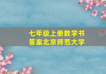 七年级上册数学书答案北京师范大学