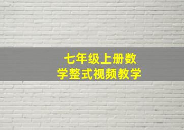 七年级上册数学整式视频教学