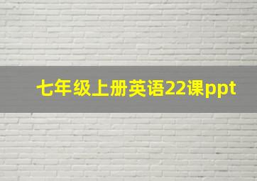 七年级上册英语22课ppt