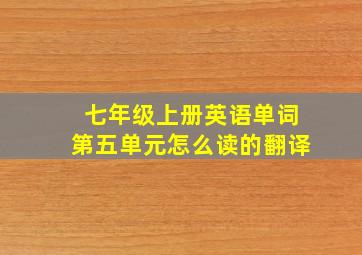 七年级上册英语单词第五单元怎么读的翻译