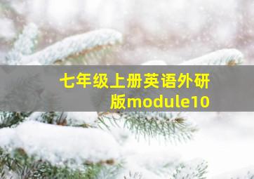 七年级上册英语外研版module10