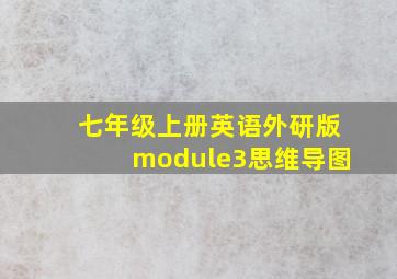 七年级上册英语外研版module3思维导图