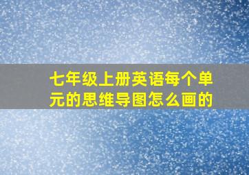 七年级上册英语每个单元的思维导图怎么画的