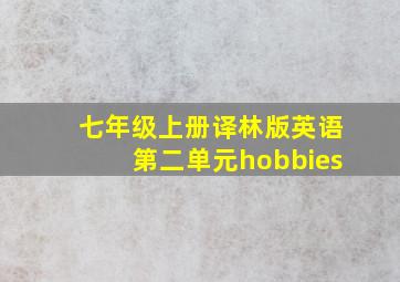 七年级上册译林版英语第二单元hobbies