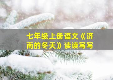 七年级上册语文《济南的冬天》读读写写