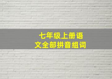 七年级上册语文全部拼音组词