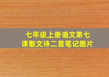 七年级上册语文第七课散文诗二首笔记图片