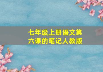 七年级上册语文第六课的笔记人教版