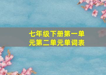 七年级下册第一单元第二单元单词表