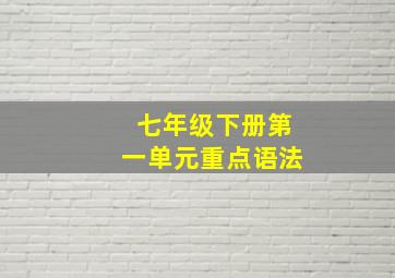 七年级下册第一单元重点语法