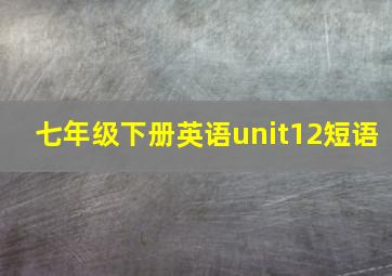 七年级下册英语unit12短语