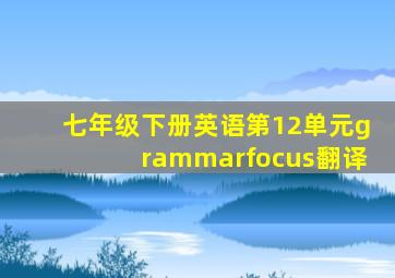 七年级下册英语第12单元grammarfocus翻译