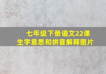 七年级下册语文22课生字意思和拼音解释图片