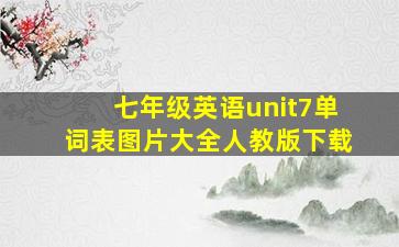 七年级英语unit7单词表图片大全人教版下载