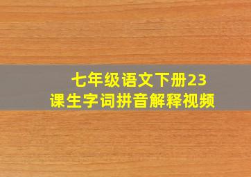 七年级语文下册23课生字词拼音解释视频