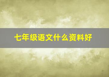 七年级语文什么资料好