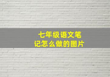 七年级语文笔记怎么做的图片