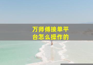 万师傅接单平台怎么操作的