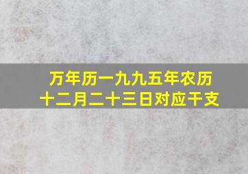 万年历一九九五年农历十二月二十三日对应干支