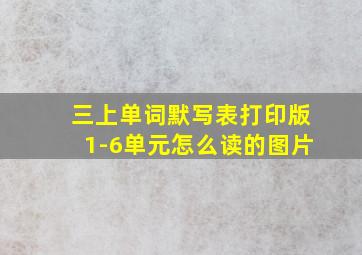 三上单词默写表打印版1-6单元怎么读的图片