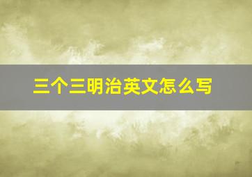 三个三明治英文怎么写