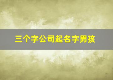 三个字公司起名字男孩