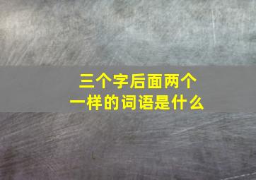 三个字后面两个一样的词语是什么