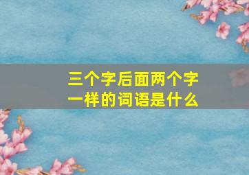 三个字后面两个字一样的词语是什么