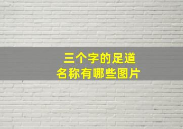 三个字的足道名称有哪些图片