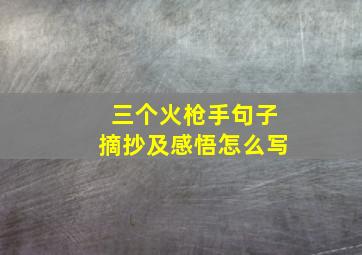 三个火枪手句子摘抄及感悟怎么写