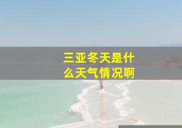 三亚冬天是什么天气情况啊