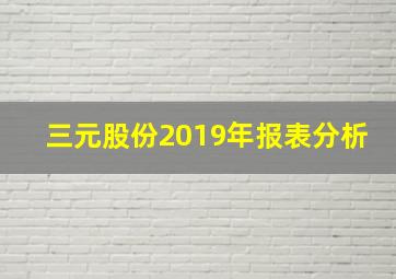 三元股份2019年报表分析