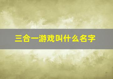 三合一游戏叫什么名字