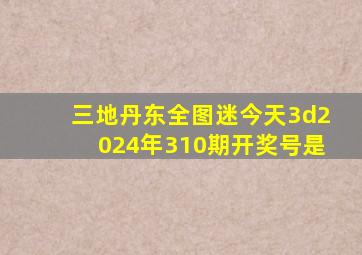 三地丹东全图迷今天3d2024年310期开奖号是