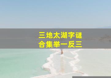 三地太湖字谜合集举一反三