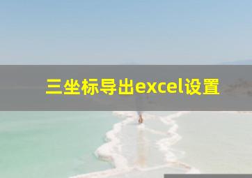 三坐标导出excel设置