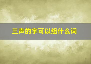 三声的字可以组什么词